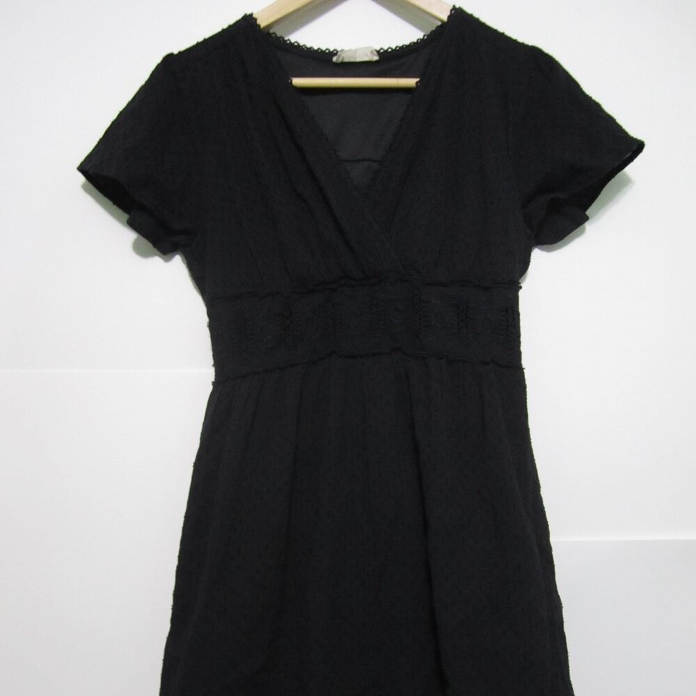 Altar'd State Size Medium Black Lace Crochet Embroidered V Neck Dress (READ)